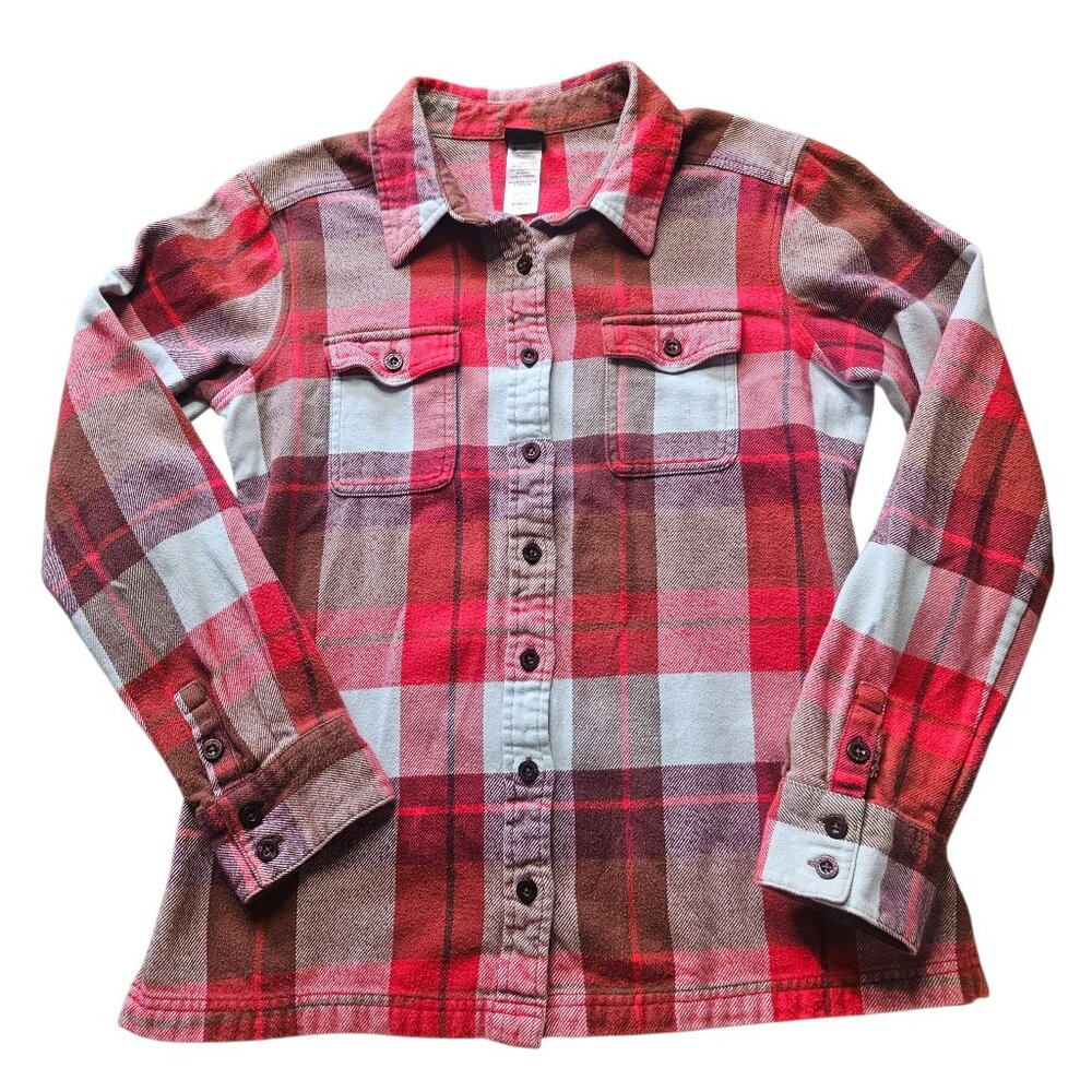Patagonia Womens SZ 6 Long Sleeve Flannel Plaid Organic Cotton Outdoors Gorpcore